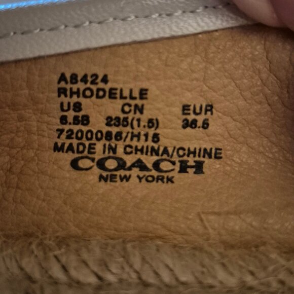Coach ,Rhodelle Espadrilles, 6 1/2. Lambskin - Picture 6 of 7
